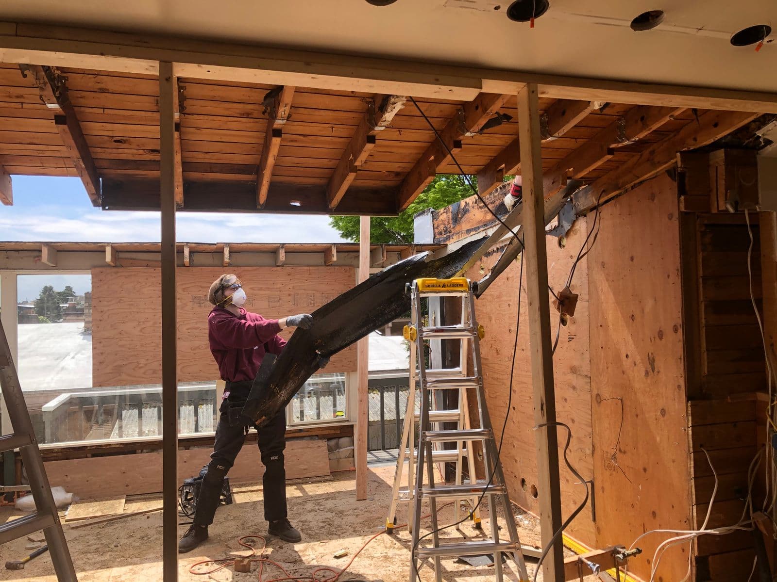 Illustrative image of a tradesperson carrying out renovation work