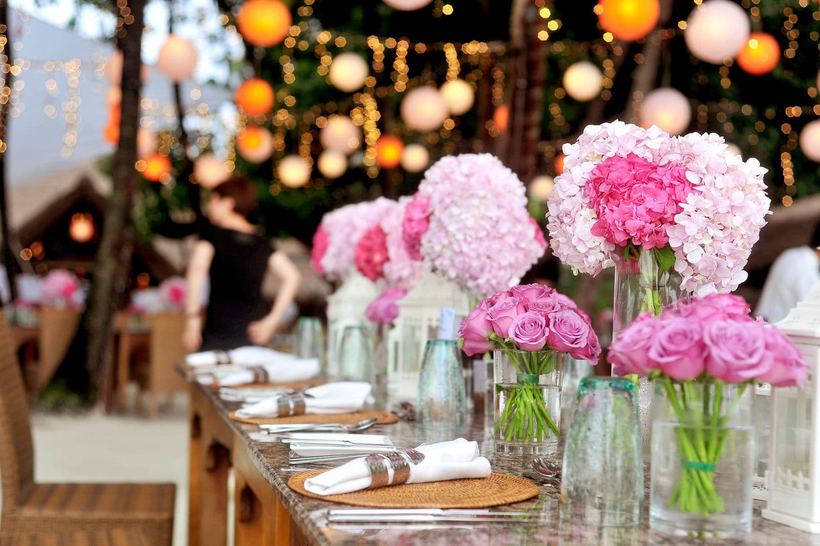 Professionally styled wedding reception setup